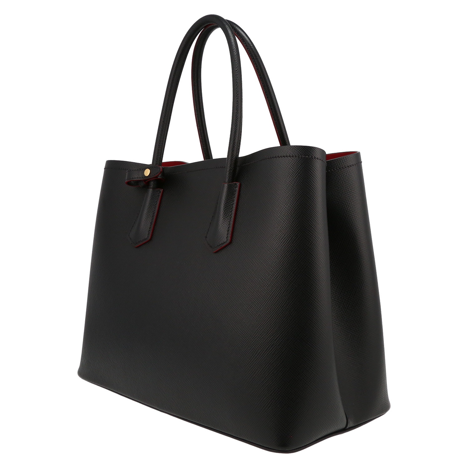 Prada  Double handbag  in black leather saffiano - Detail D5