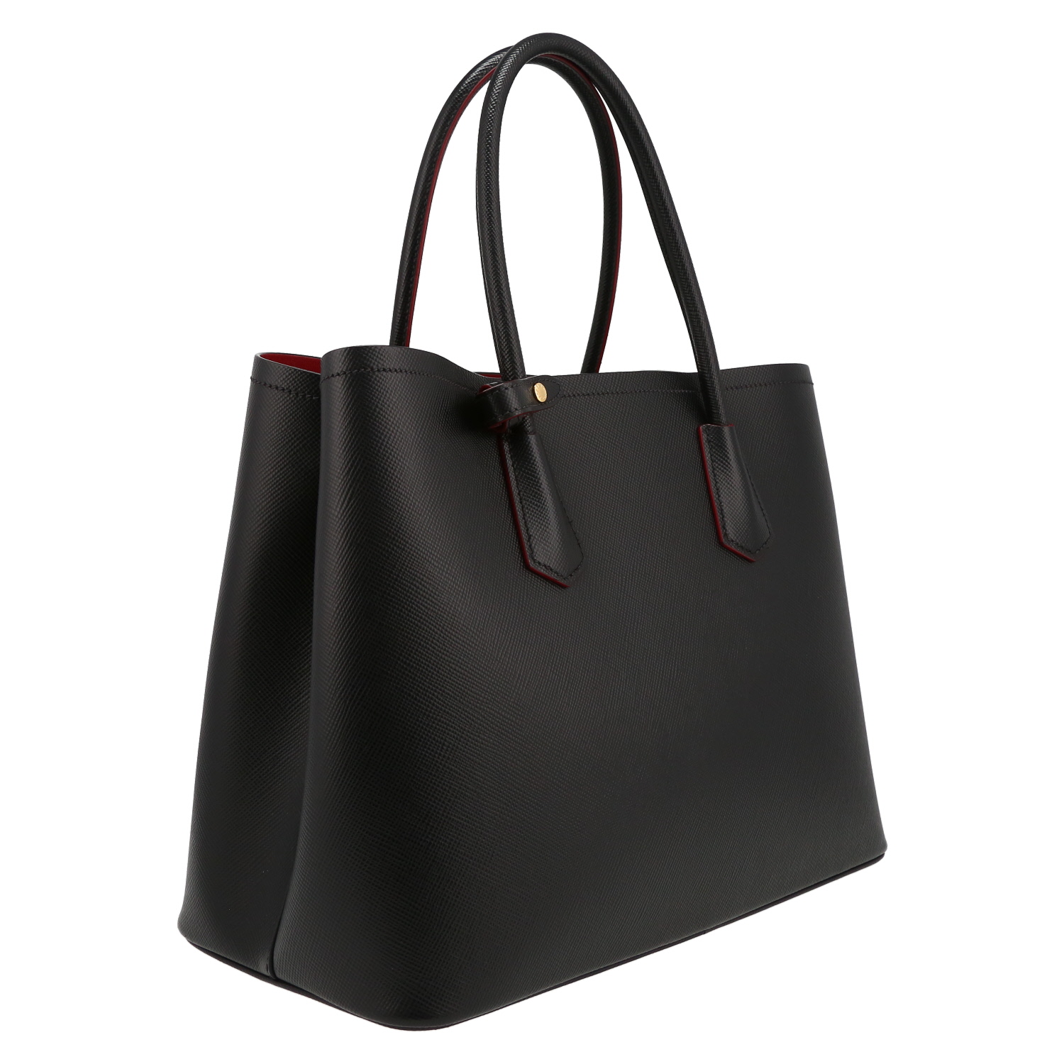 Prada  Double handbag  in black leather saffiano - Detail D6