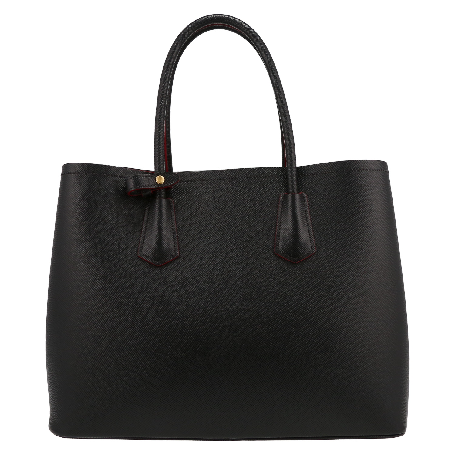 Prada  Double handbag  in black leather saffiano - Detail D7