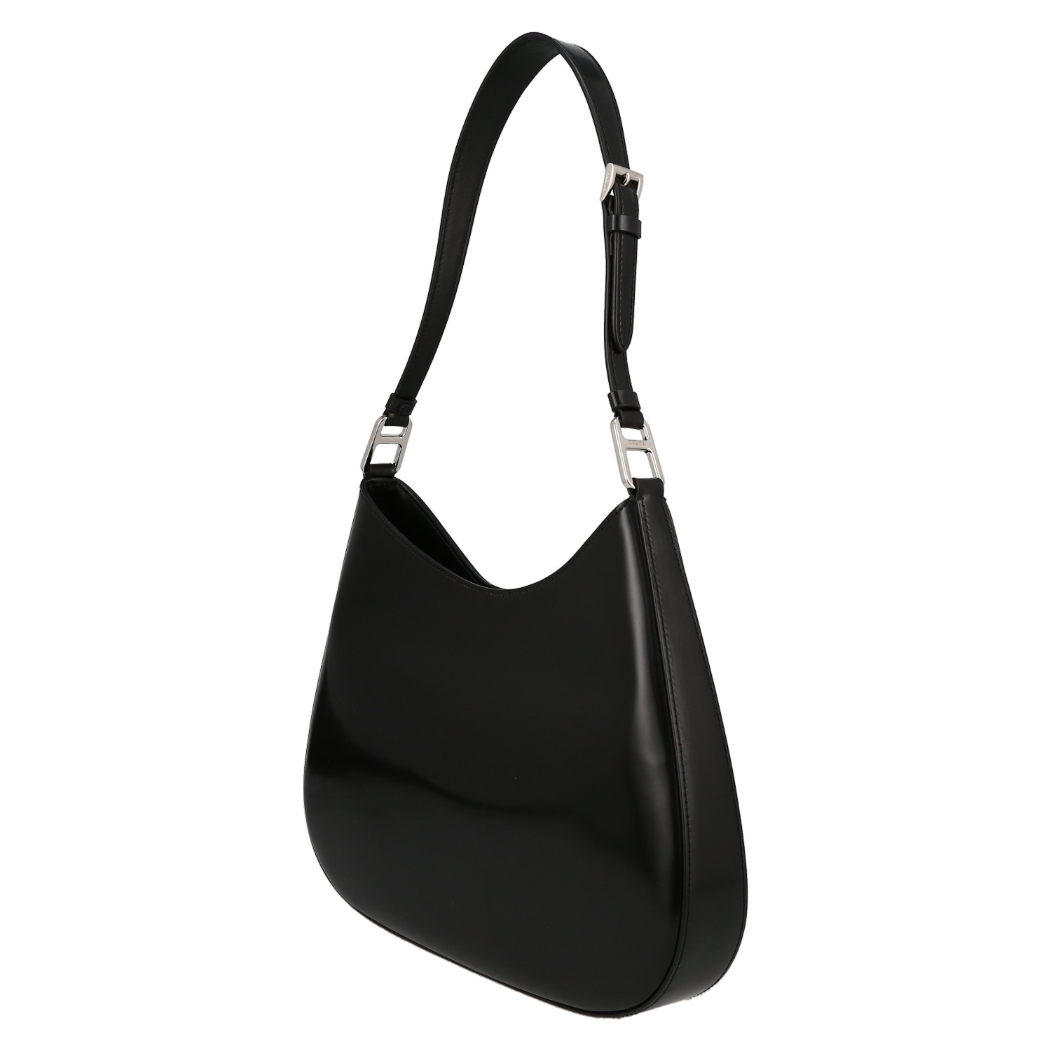 Bolso de mano Prada  Cleo en cuero esmaltado negro - Detail D5
