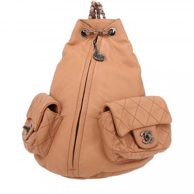 chanel brown backpack purse