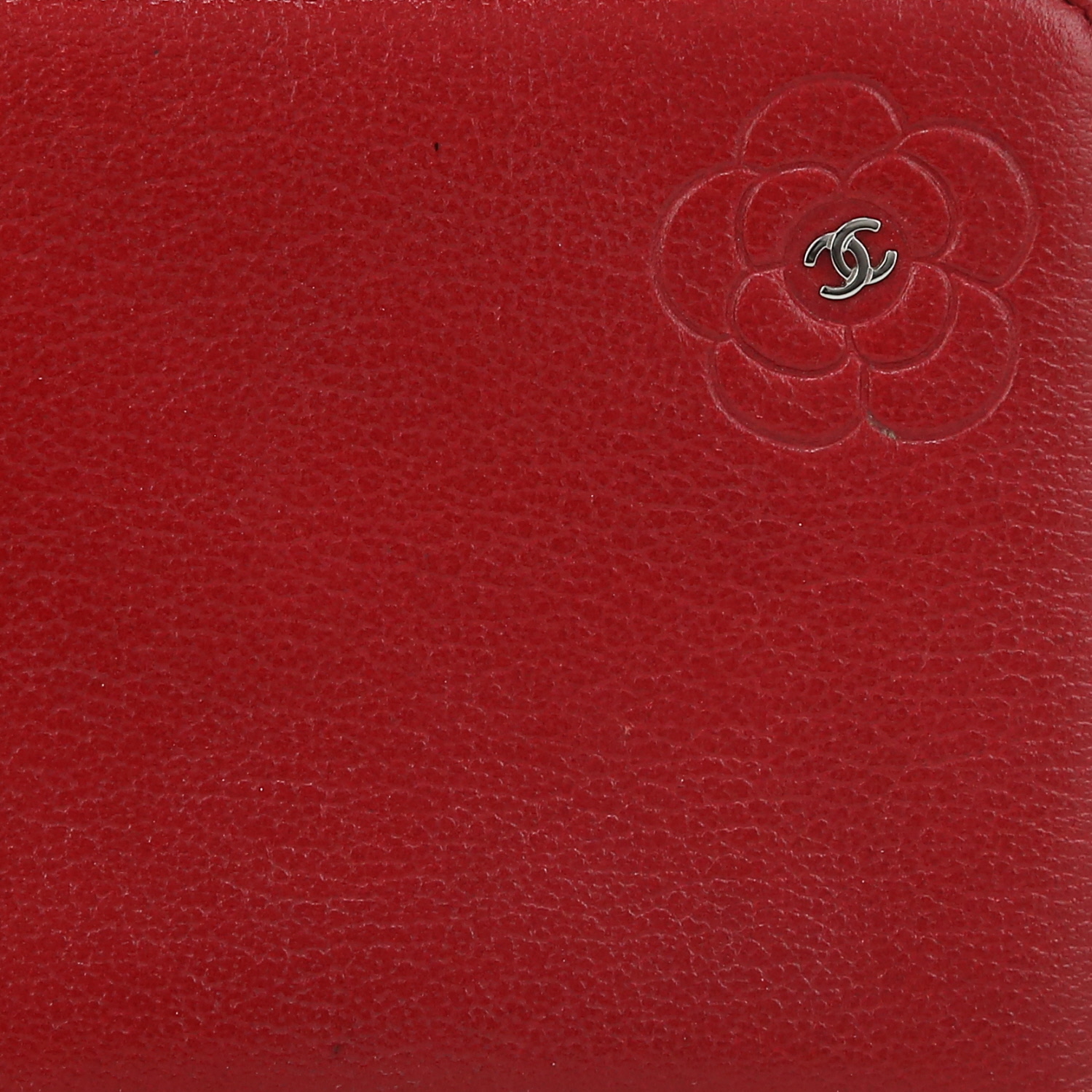 Portefeuille Chanel   en cuir rouge - Detail D1
