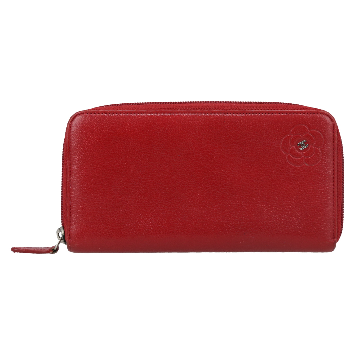 Chanel   wallet  in red leather - Detail D2