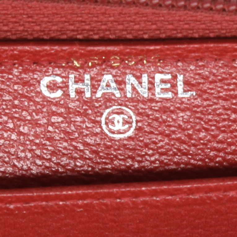 Chanel   wallet  in red leather - Detail D9