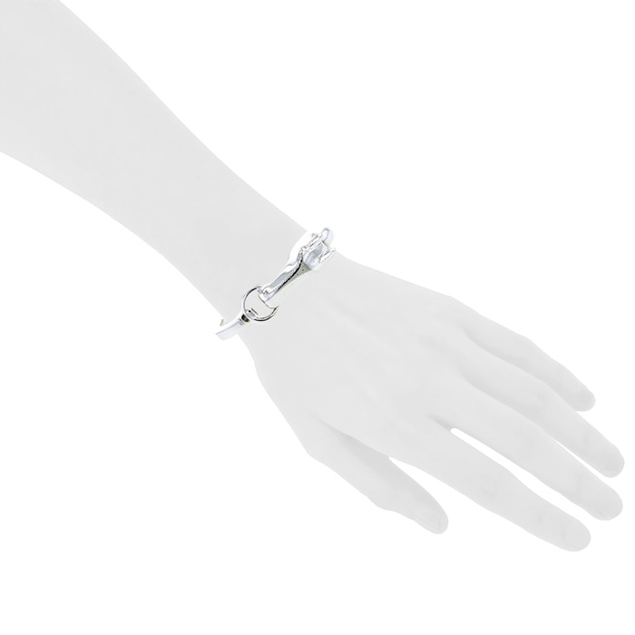 Opening Hermès Galop small model bracelet in silver - Detail D1