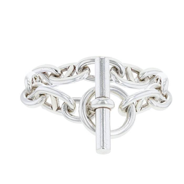bracelet hermès chaine d'ancre très grand modèle en argent