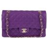 Chanel  Timeless Classic handbag  in purple quilted grained leather - Detail D2 thumbnail