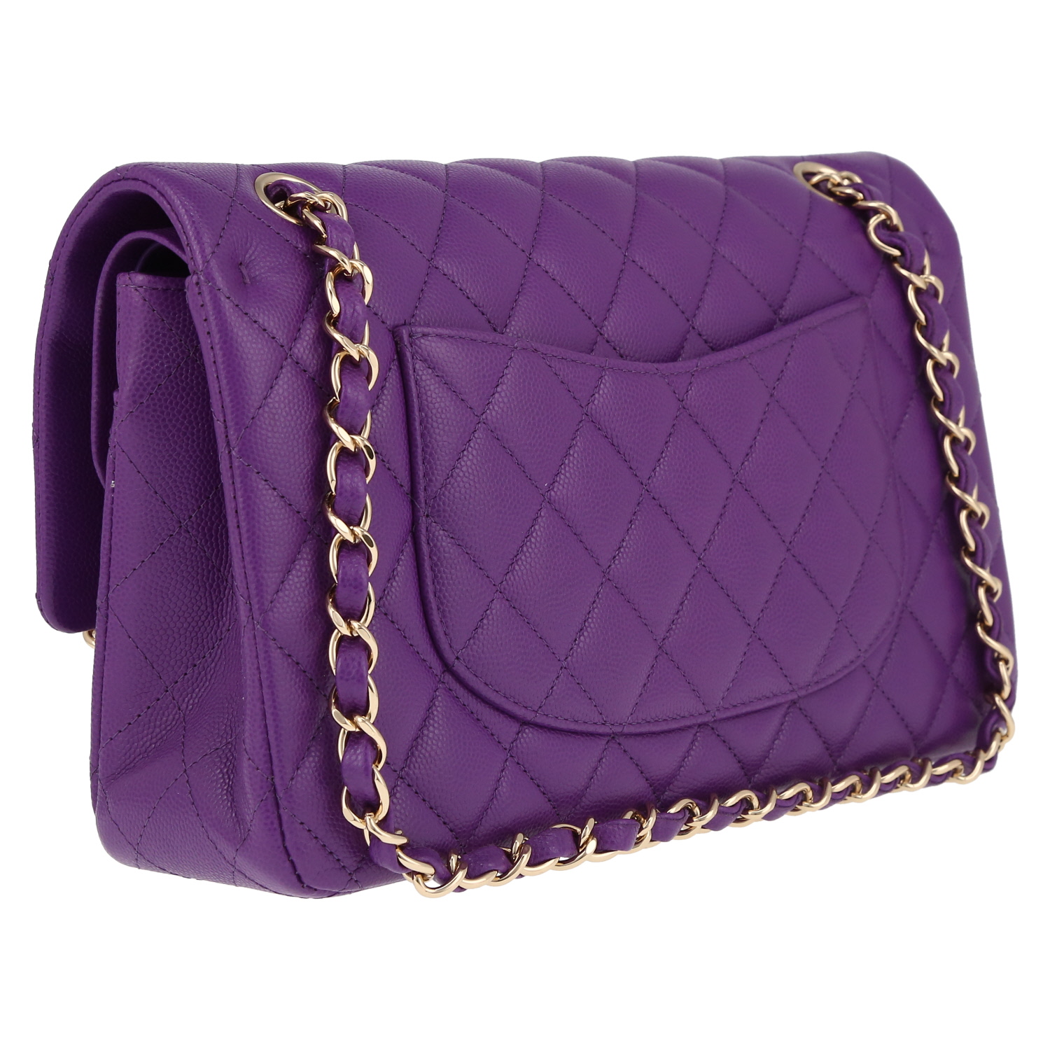 Bolso de mano Chanel  Timeless Classic en cuero granulado acolchado violeta - Detail D6