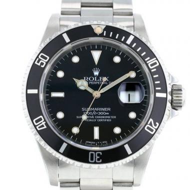 Montre Rolex Submariner Date en acier Ref: Rolex - 16610  Vers 1996