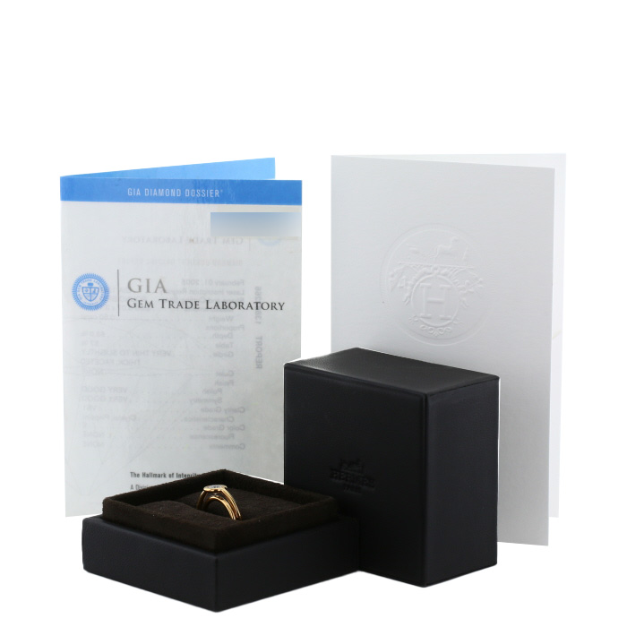 Hermès Vertige solitaire ring in yellow gold and diamond - Detail D2