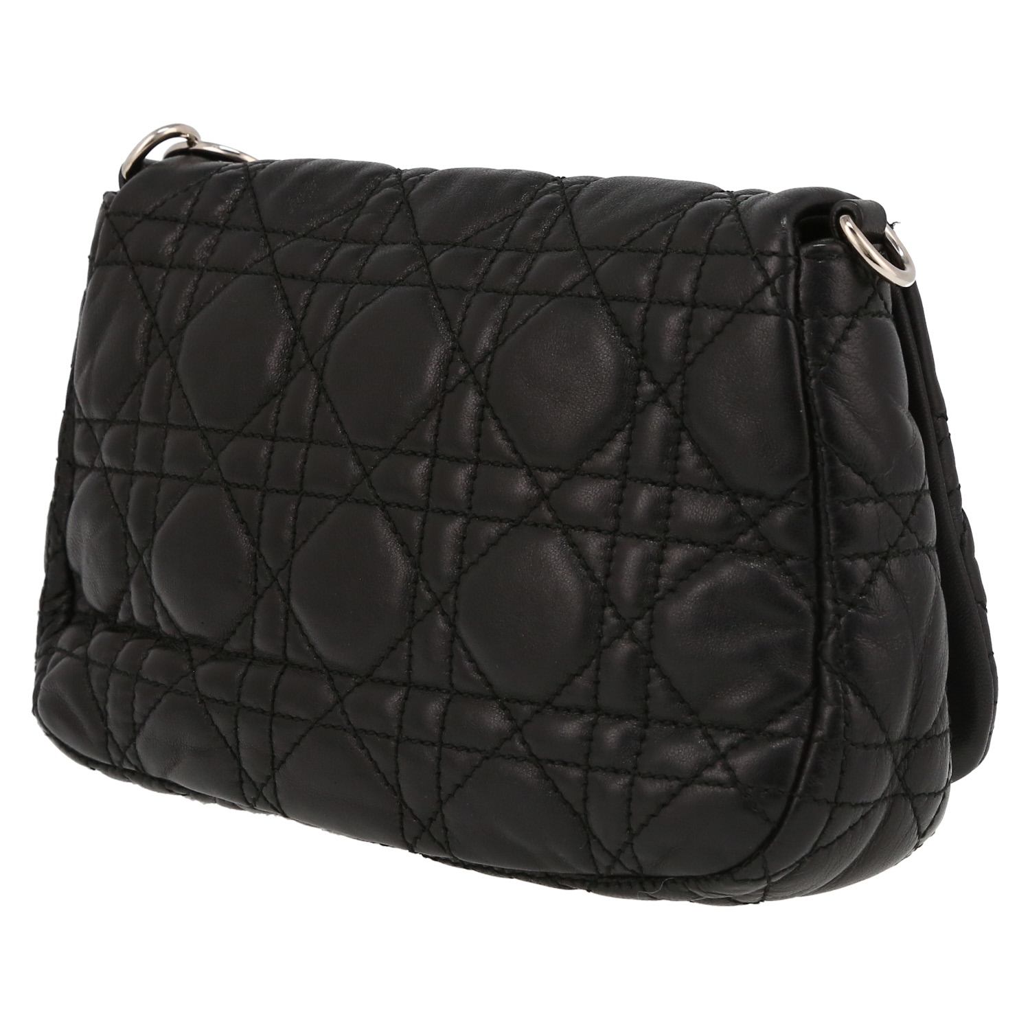 Bolsito de mano Dior  Lady Dior en cuero cannage negro - Detail D5