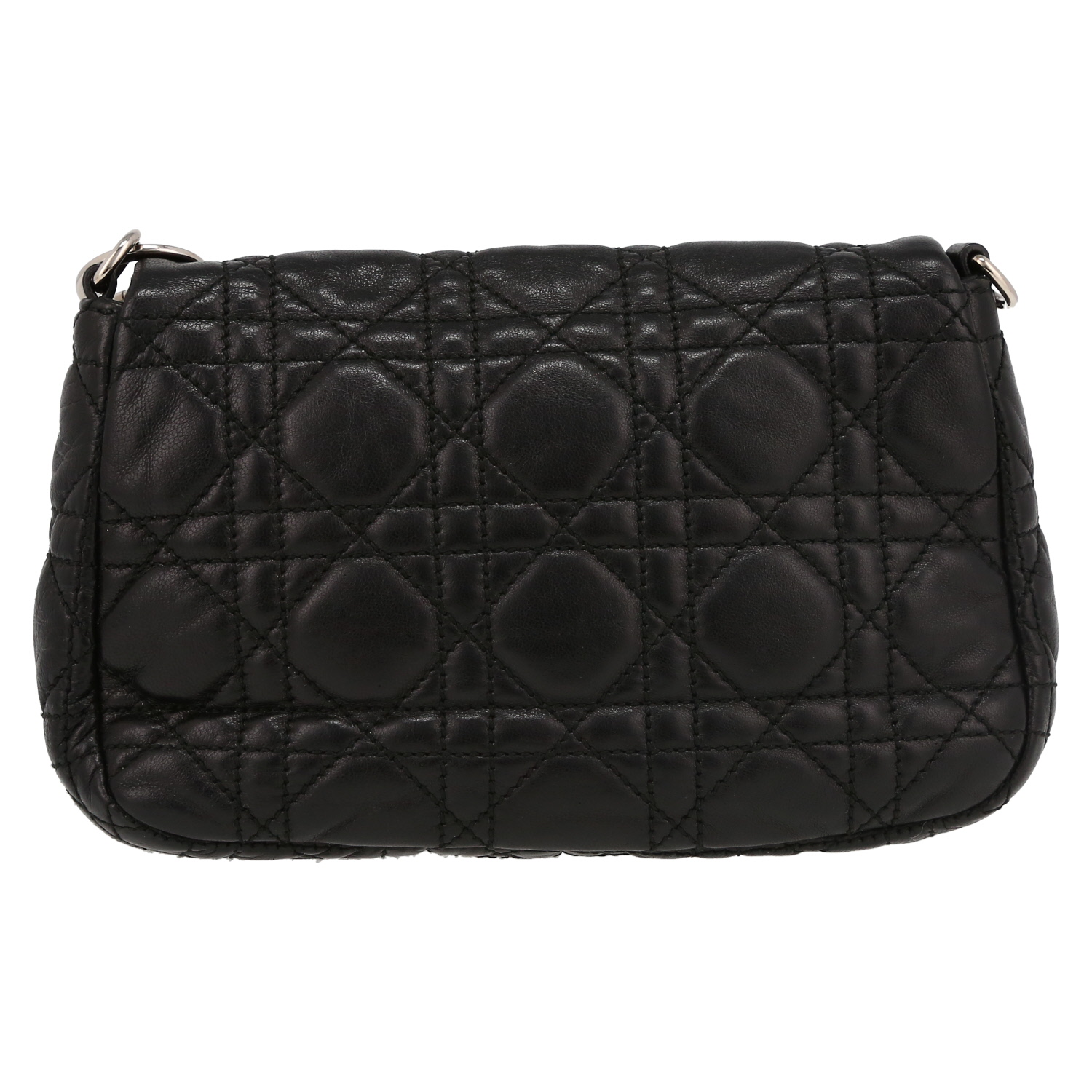 Pochette Dior  Lady Dior en cuir cannage noir - Detail D7