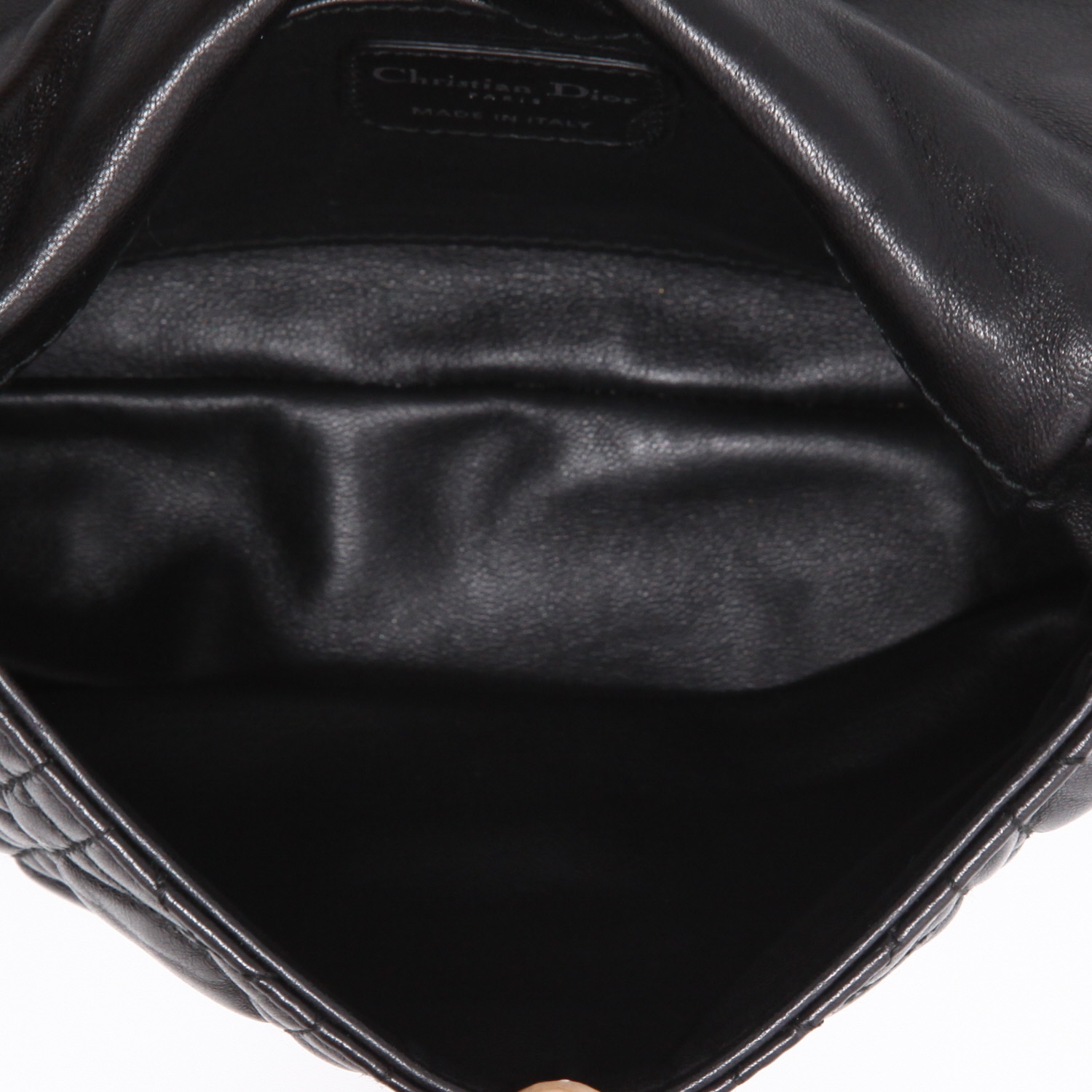 Bolsito de mano Dior  Lady Dior en cuero cannage negro - Detail D8