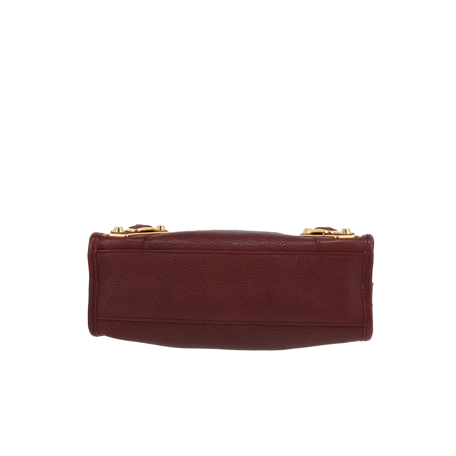 Balenciaga  City handbag  in burgundy leather - Detail D4