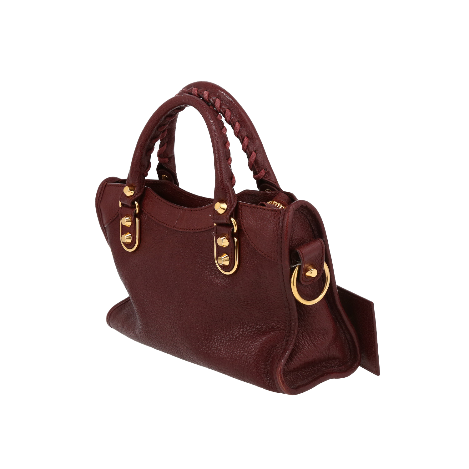 Sac à main Balenciaga  City en cuir bordeaux - Detail D5