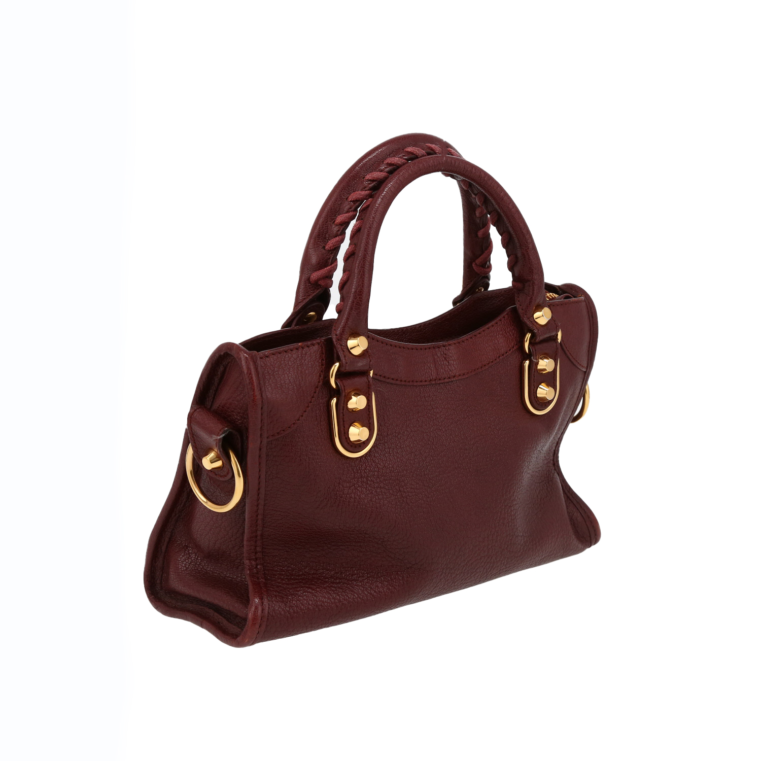 Borsa Balenciaga  City in pelle bordeaux - Detail D6