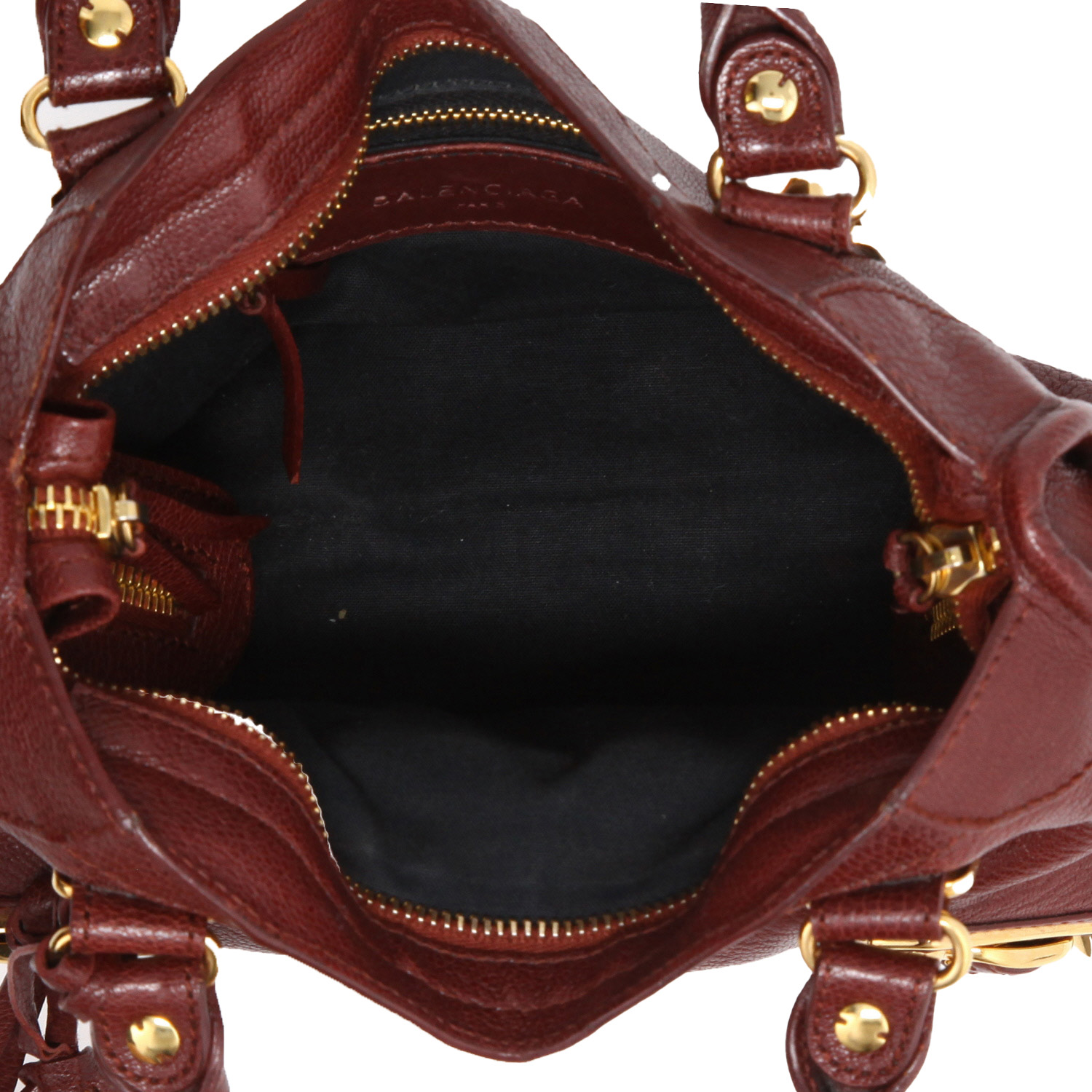 Bolso de mano Balenciaga  City en cuero color burdeos - Detail D8