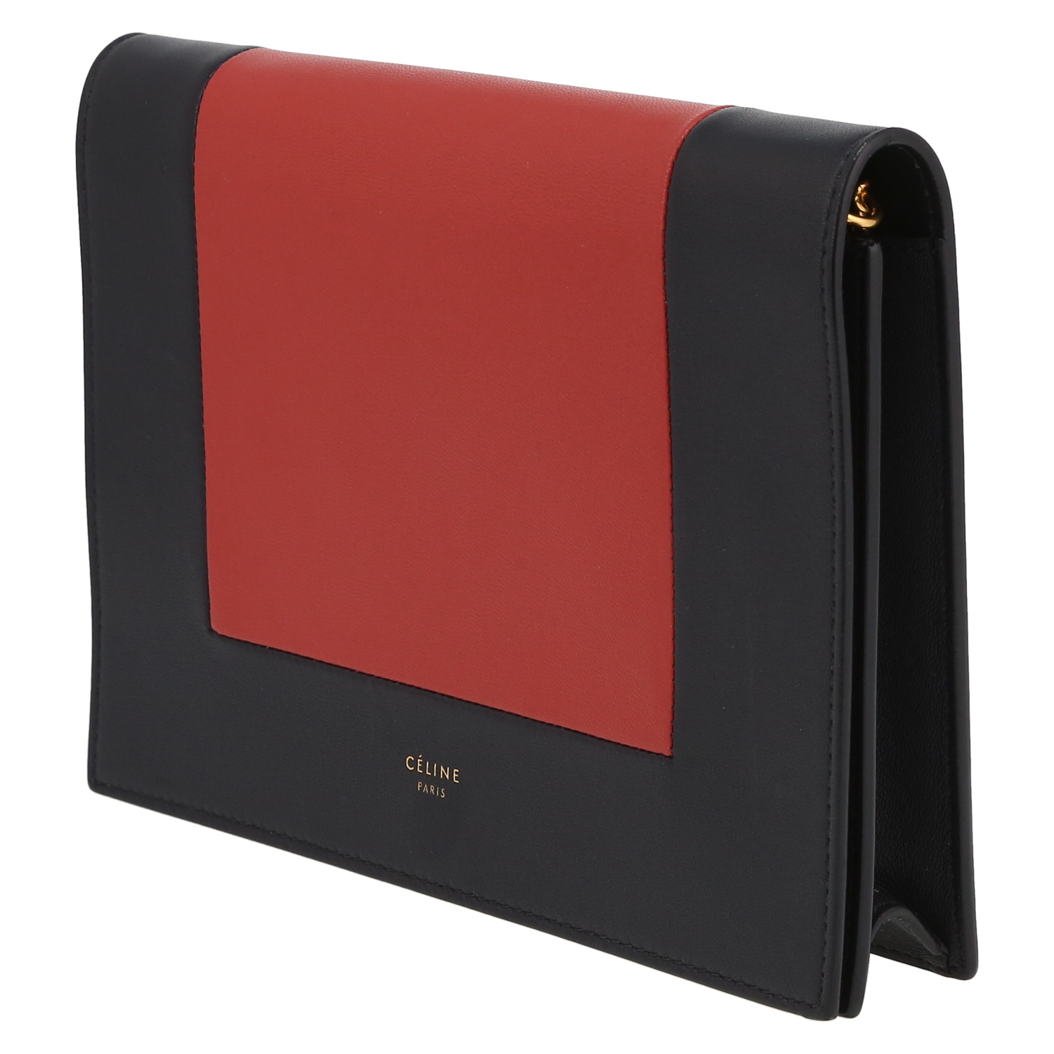 Celine  Frame handbag/clutch  in blue and red leather - Detail D3
