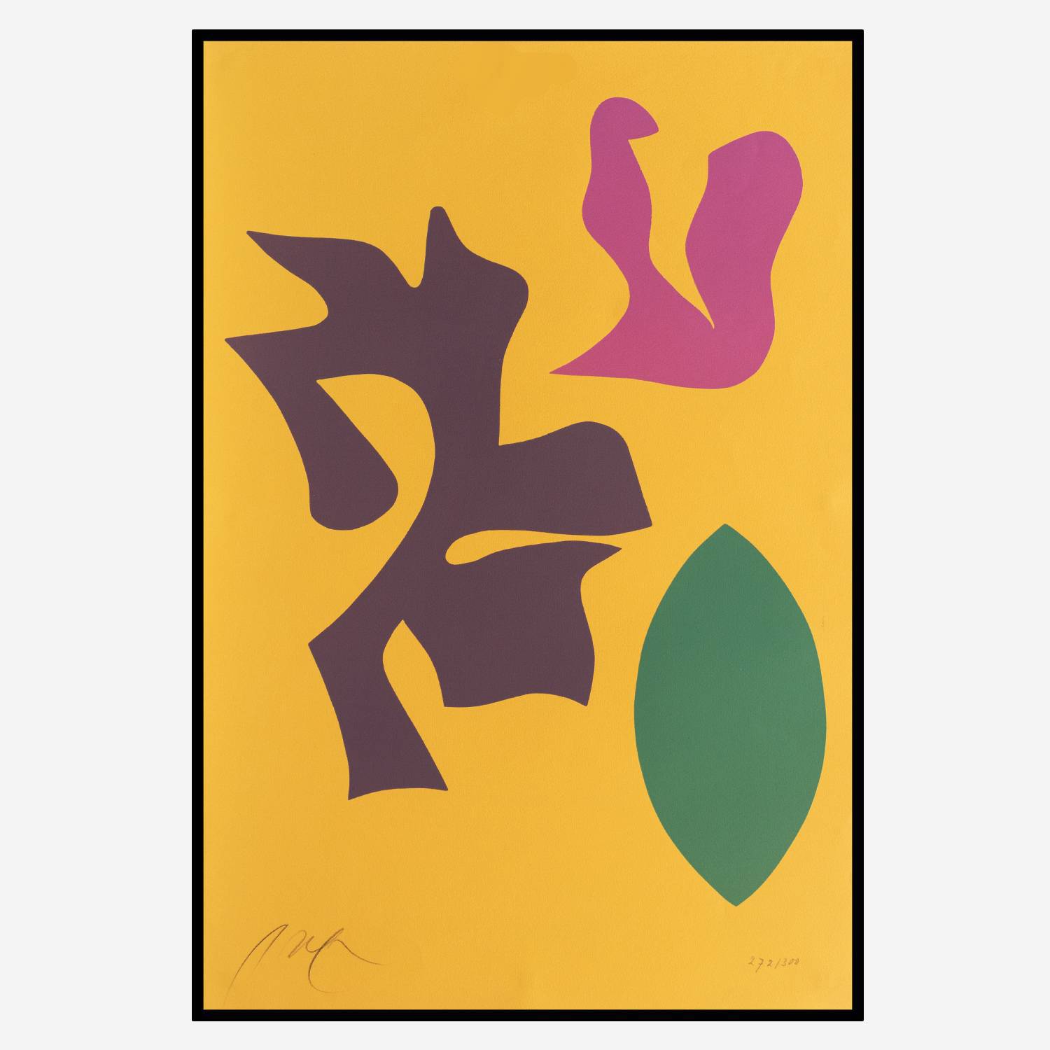 Jean Arp (1886-1966) Documenta Geigy - 1965, Woodcut in colors on paper
