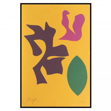 Jean Arp (1886-1966) Documenta Geigy - 1965, Bois gravé en couleurs sur papier