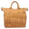 Bottega Veneta  Convertible shopping bag  in beige and brown intrecciato leather - Detail D2 thumbnail