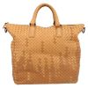 Bottega Veneta   shopping bag  in beige and brown intrecciato leather - Detail D2 thumbnail