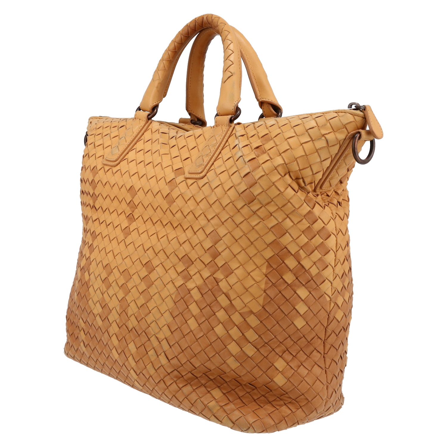 Bolso Cabás Bottega Veneta  Convertible en cuero intrecciato beige y marrón - Detail D5
