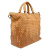 Shopping bag Bottega Veneta   in pelle intrecciata beige e marrone - Detail D6 thumbnail