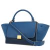 Celine  Trapeze small model  handbag  in blue bicolor  leather  and blue suede - 00pp thumbnail