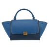 Celine  Trapeze small model  handbag  in blue bicolor  leather  and blue suede - Detail D2 thumbnail