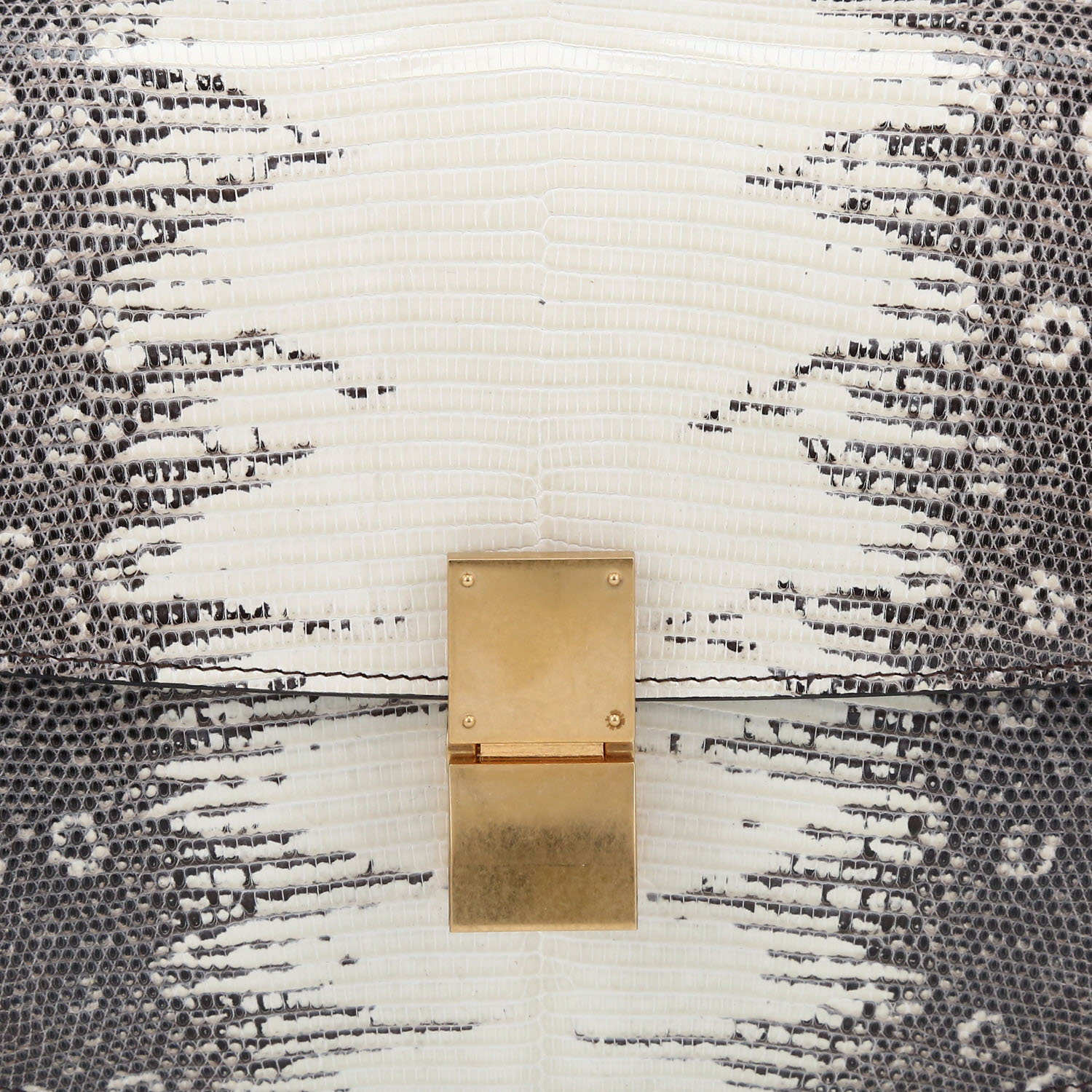 Bolso bandolera Celine  Classic Box en piel de lagarto beige gris - Detail D1