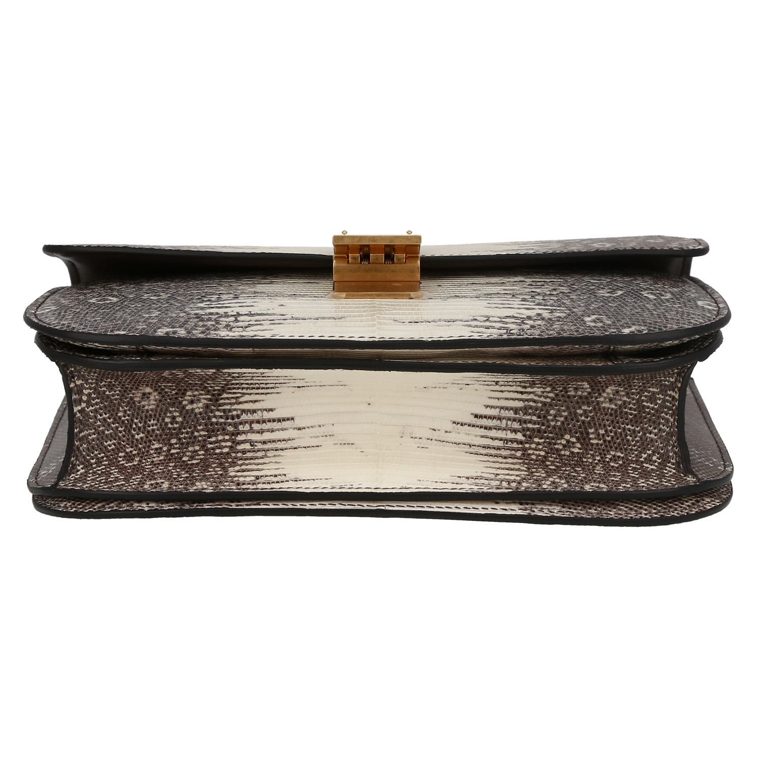 Celine  Classic Box shoulder bag  in grey-beige lizzard - Detail D4