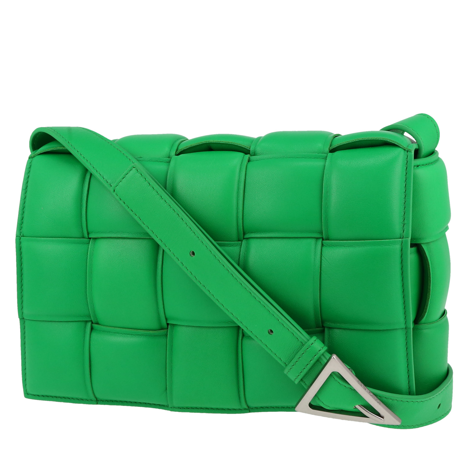 Bottega Veneta: Green Intrecciato Messenger Bag