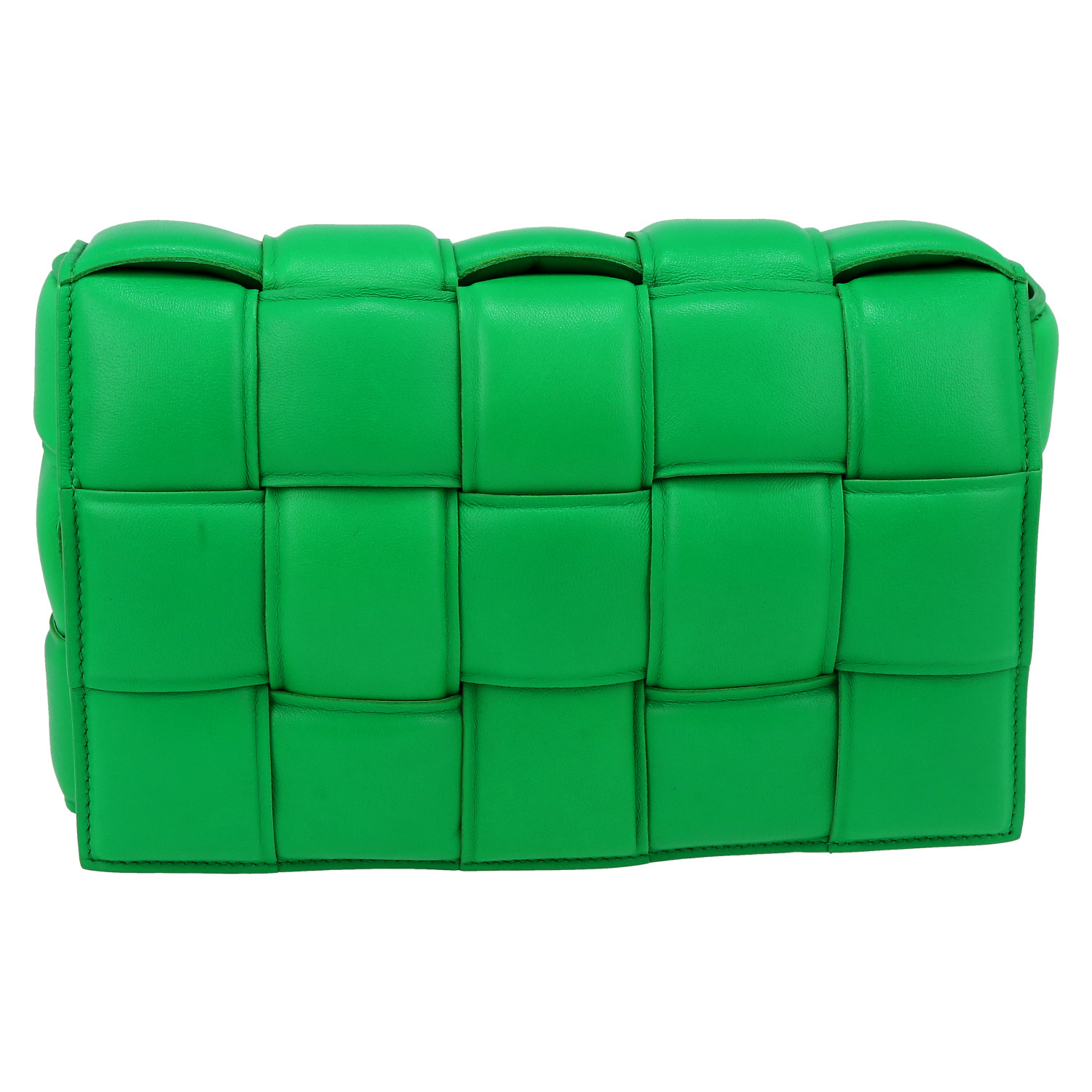 Bottega Veneta  Padded Cassette shoulder bag  in green intrecciato leather - Detail D2