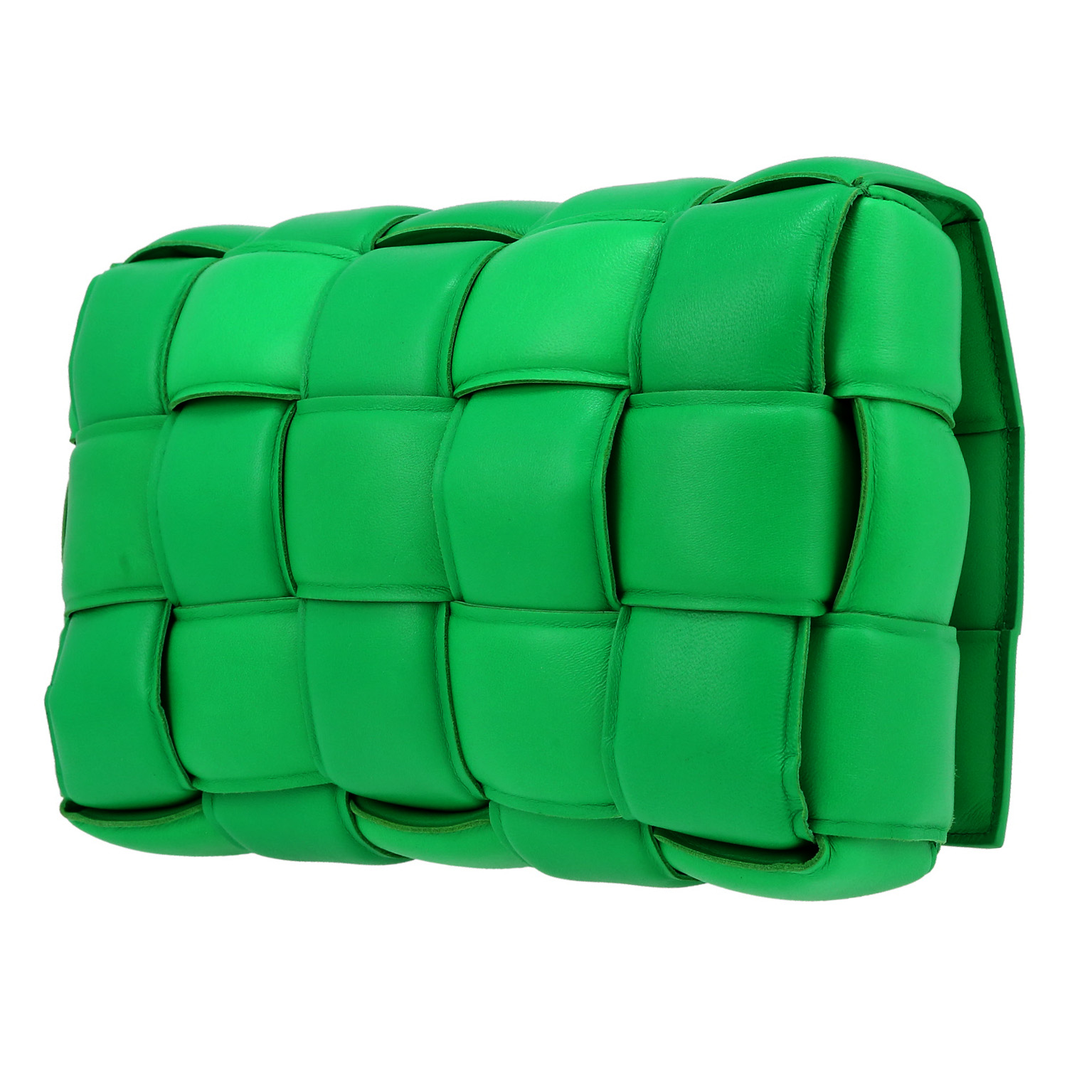 Bottega Veneta  Padded Cassette shoulder bag  in green intrecciato leather - Detail D7