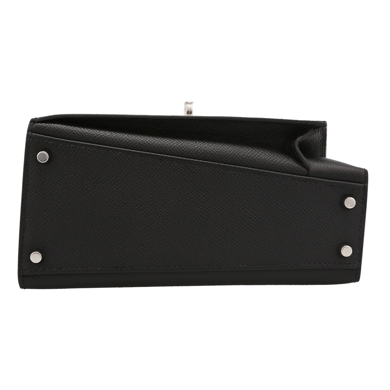Hermès Kelly en Désordre 20 cm handbag in black epsom leather - Detail D4