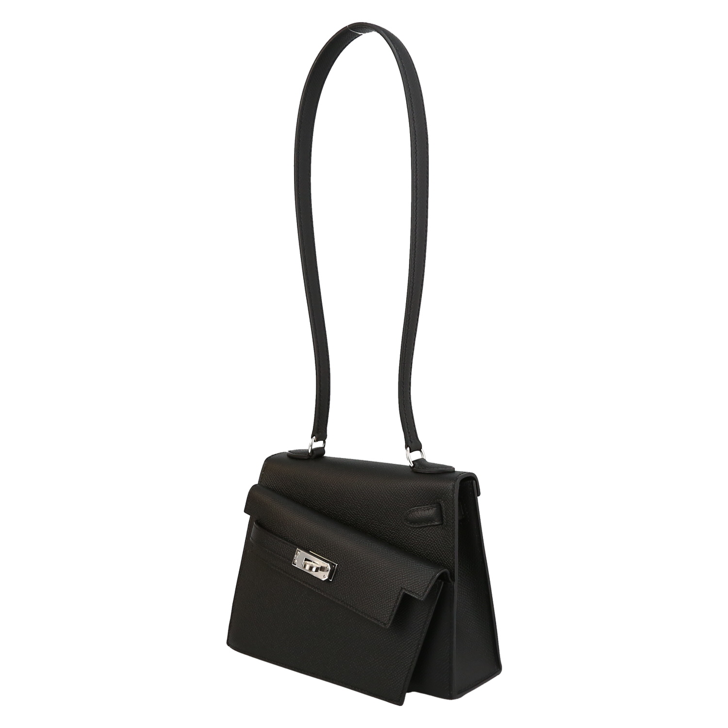 Hermès Kelly en Désordre 20 cm handbag in black epsom leather - Detail D5