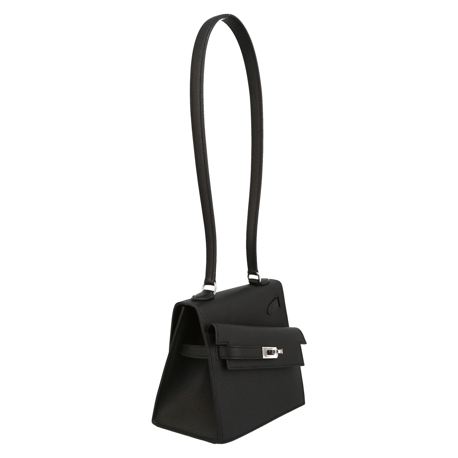 Hermès Kelly en Désordre 20 cm handbag in black epsom leather - Detail D6