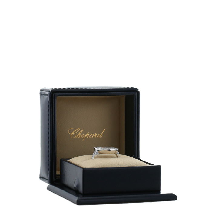 Sortija Chopard Happy Diamonds de oro blanco y diamantes - Detail D2