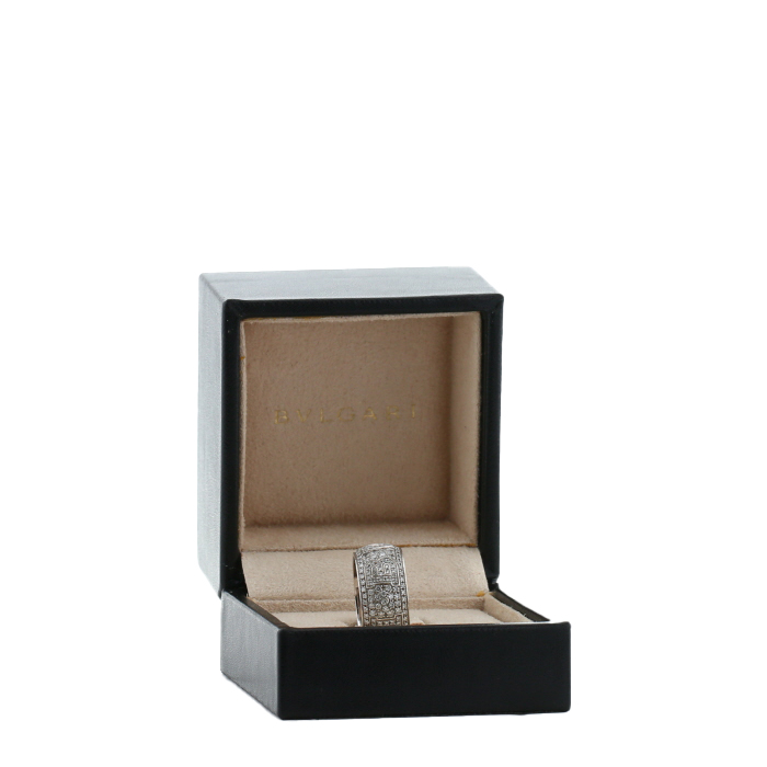 Bulgari Monologo ring in white gold and diamonds - Detail D2