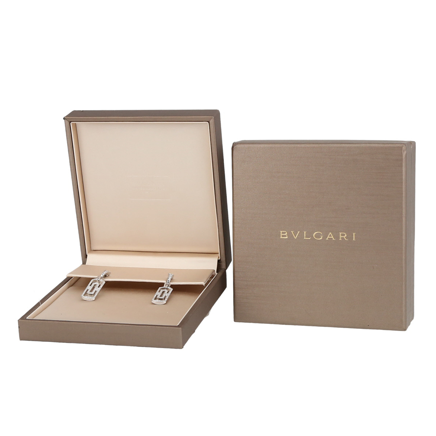 Pendientes Bulgari Parentesi de oro blanco y diamante - Detail D2