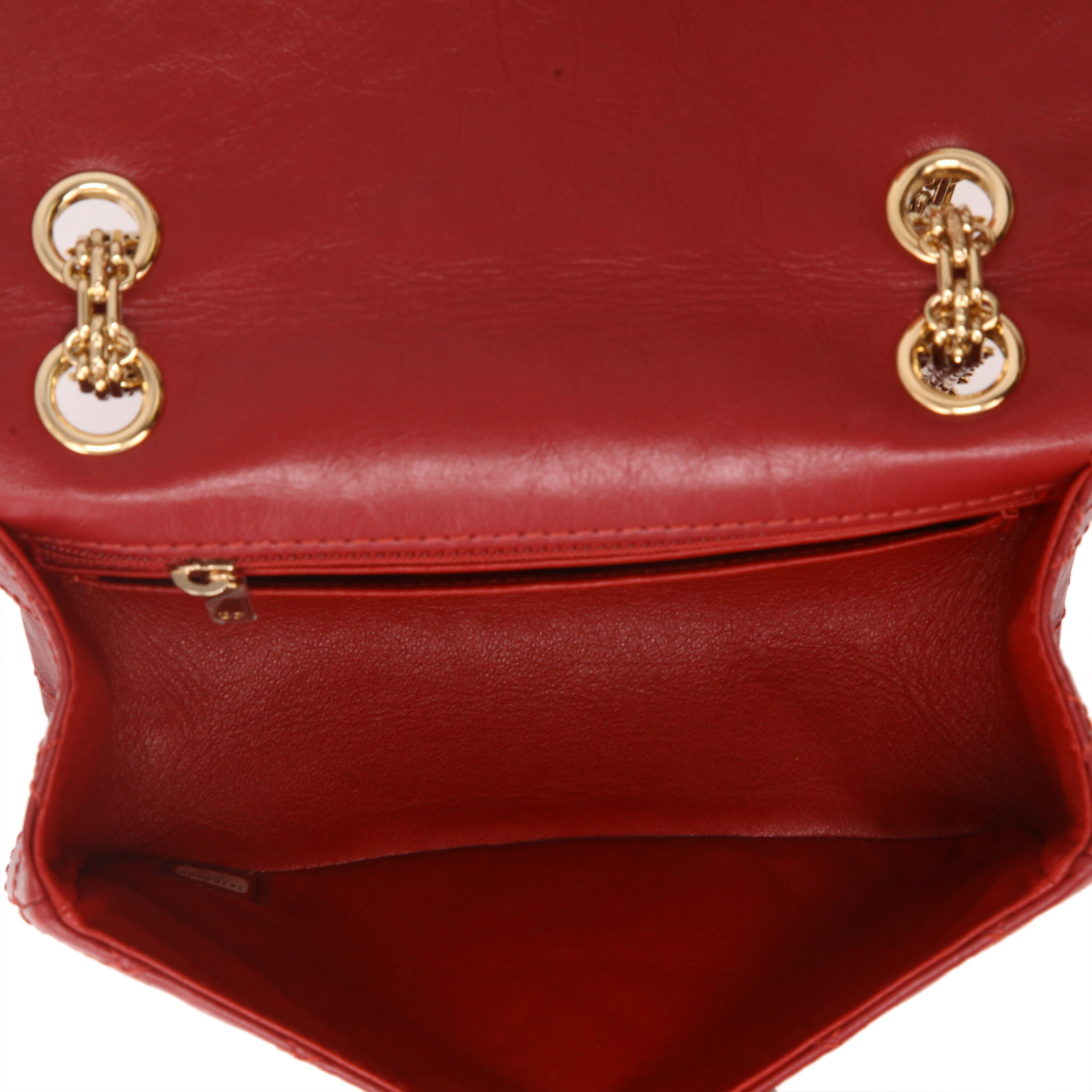 Sac bandoulière Chanel 2.55 en cuir matelassé rouge - Detail D3