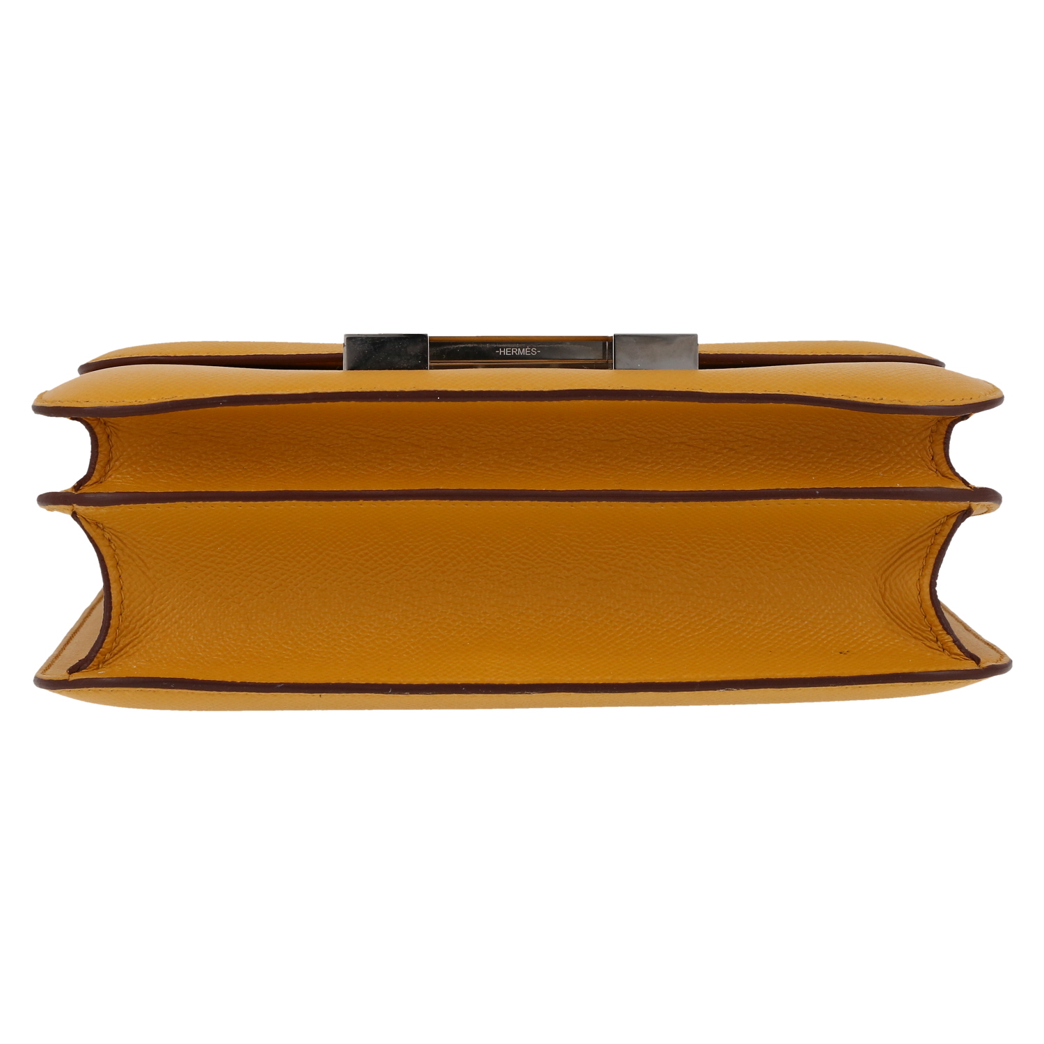 Borsa Hermès  Constance modello grande  in pelle Epsom gialla - Detail D1