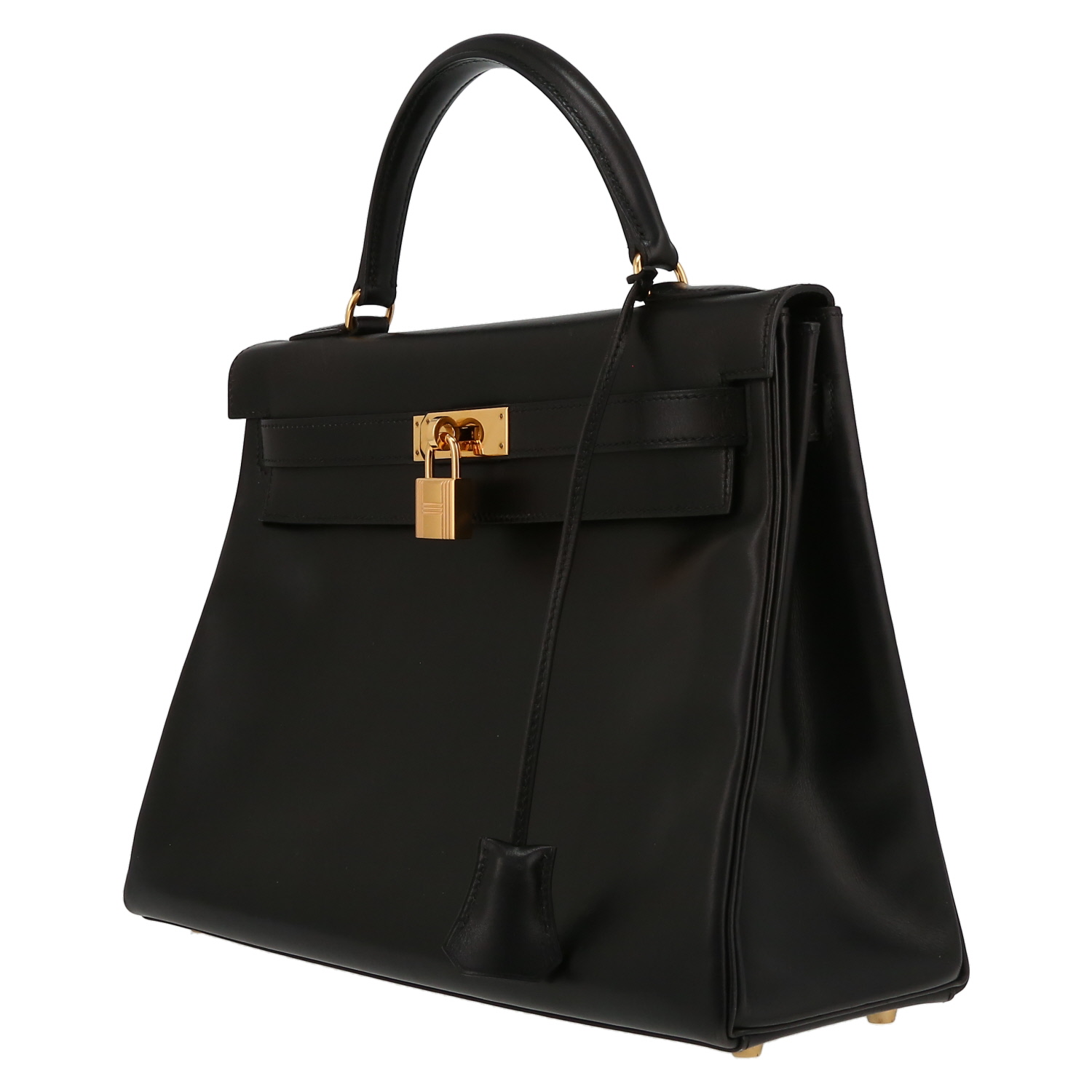 Sac à main Hermès  Kelly 32 cm en cuir box noir - Detail D3