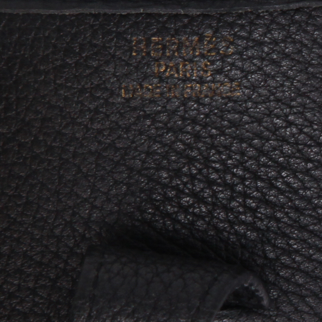 Sac bandoulière Hermès  Evelyne en cuir togo noir - Detail D9