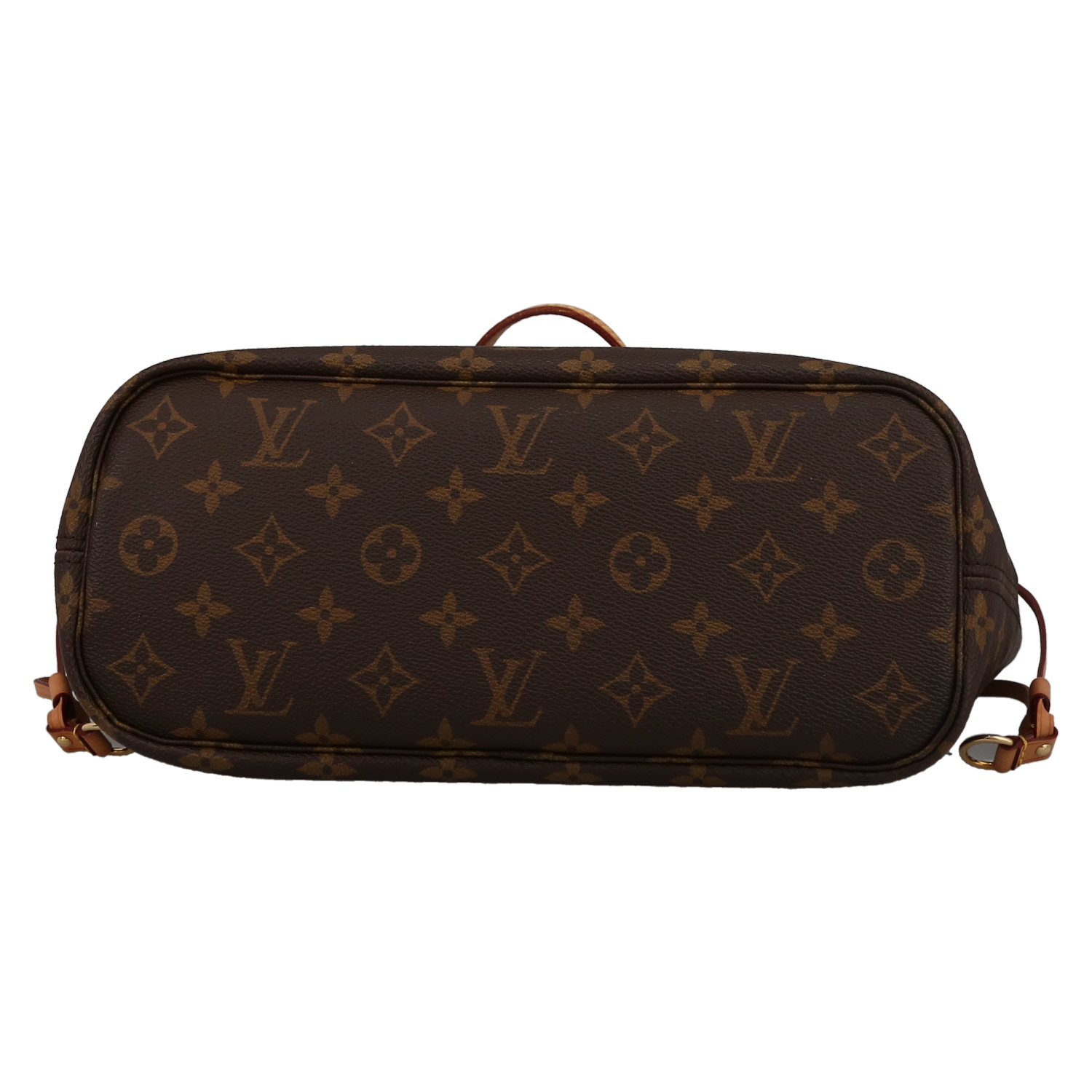 Shopping bag Louis Vuitton  Neverfull modello piccolo  in tela monogram e pelle naturale - Detail D4