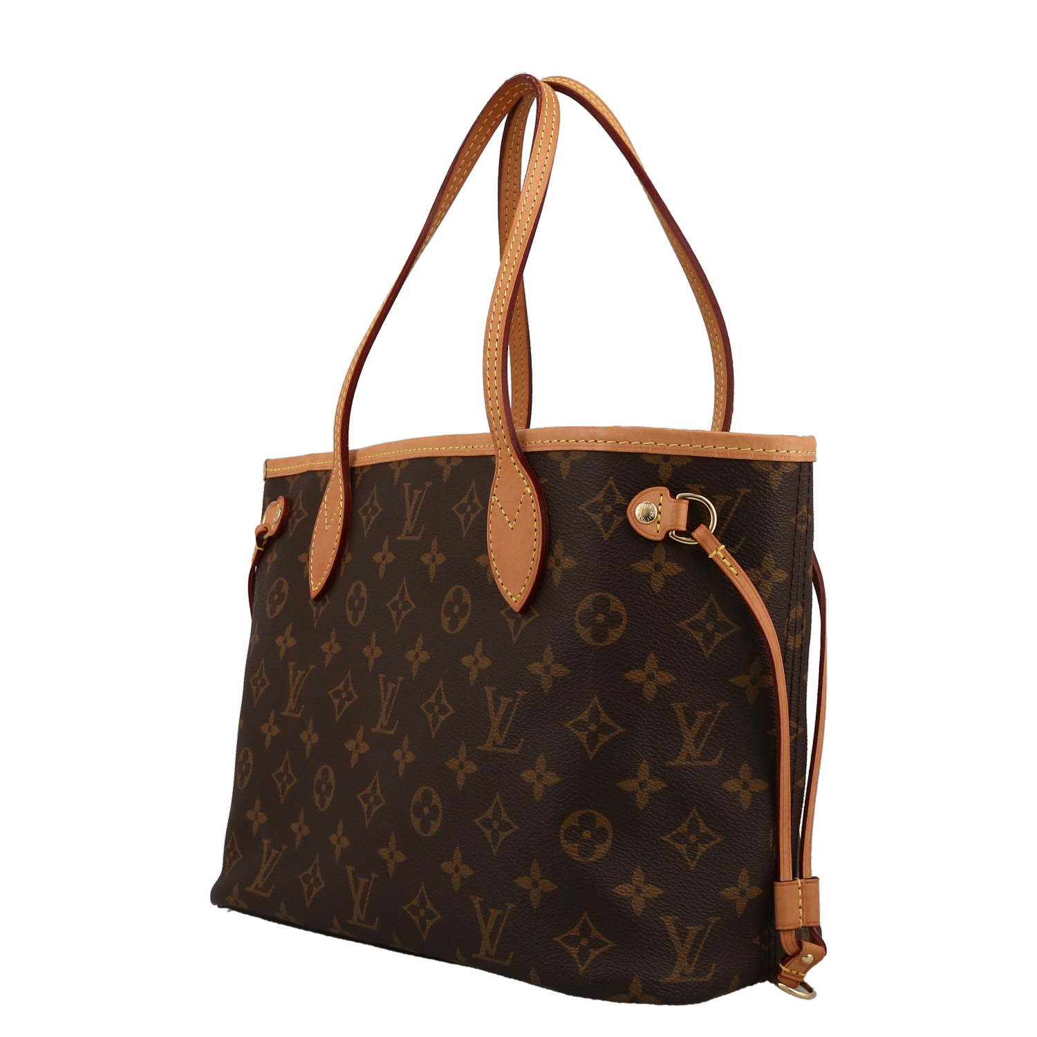 Bolso Cabás Louis Vuitton  Neverfull modelo pequeño  en lona Monogram y cuero natural - Detail D5