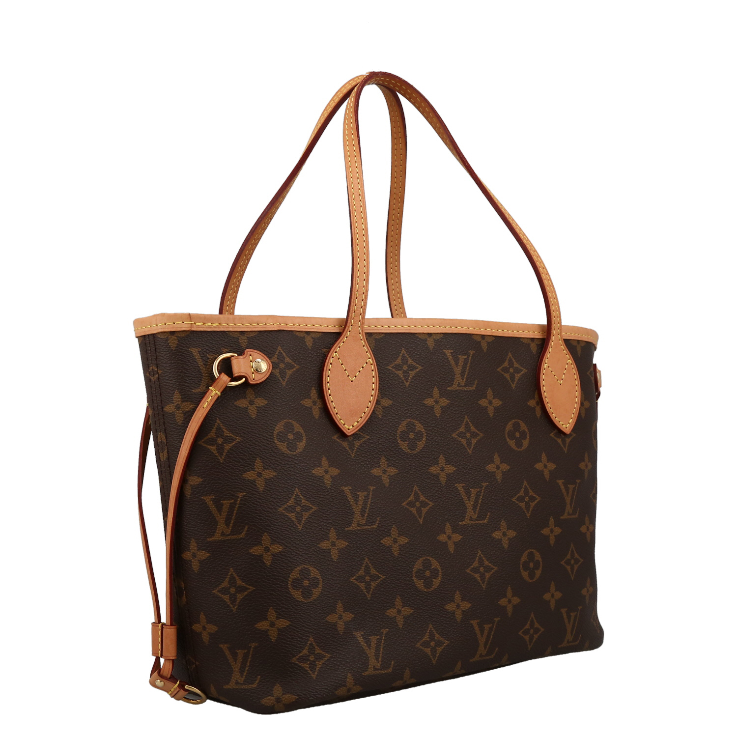 Bolso Cabás Louis Vuitton  Neverfull modelo pequeño  en lona Monogram y cuero natural - Detail D6