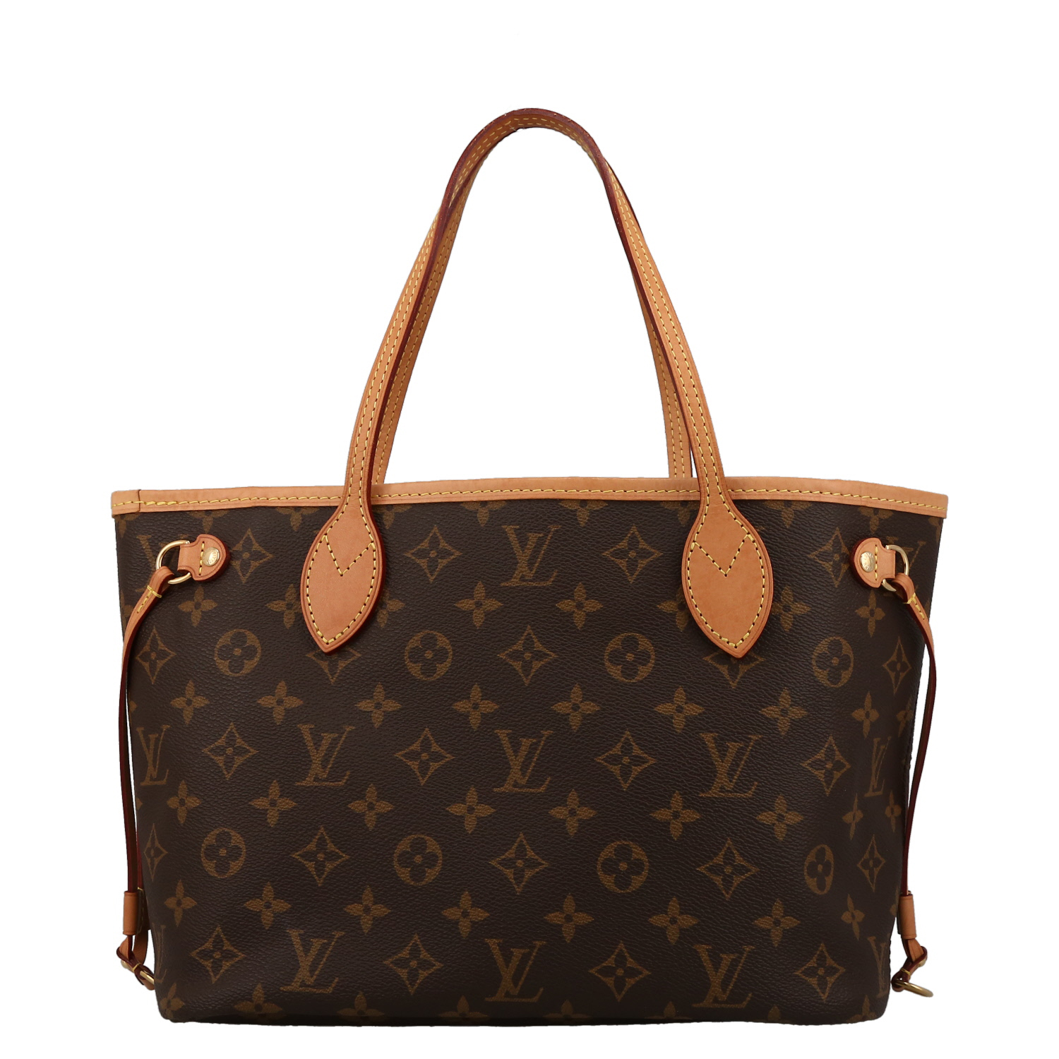 Bolso Cabás Louis Vuitton  Neverfull modelo pequeño  en lona Monogram y cuero natural - Detail D7