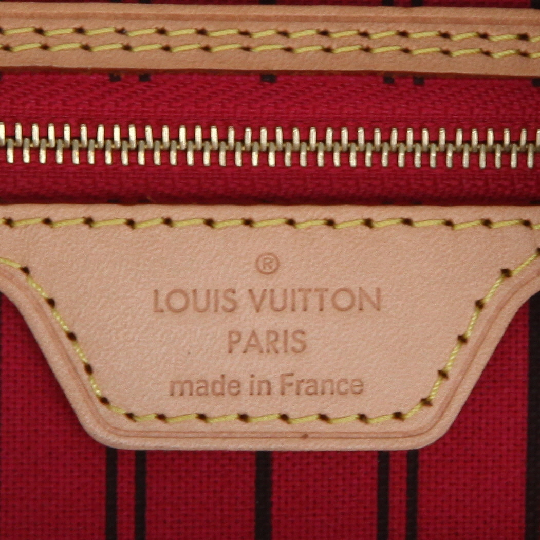 Shopping bag Louis Vuitton  Neverfull modello piccolo  in tela monogram e pelle naturale - Detail D9